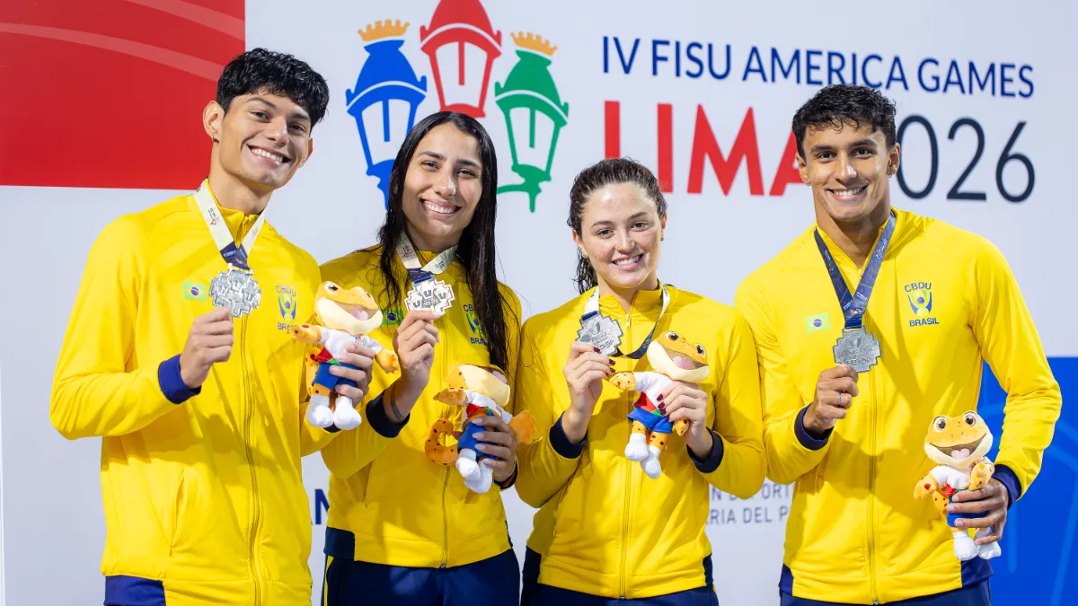 Time UBrasil conquista oito medalhas na natação nos FISU America Games Lima 2026